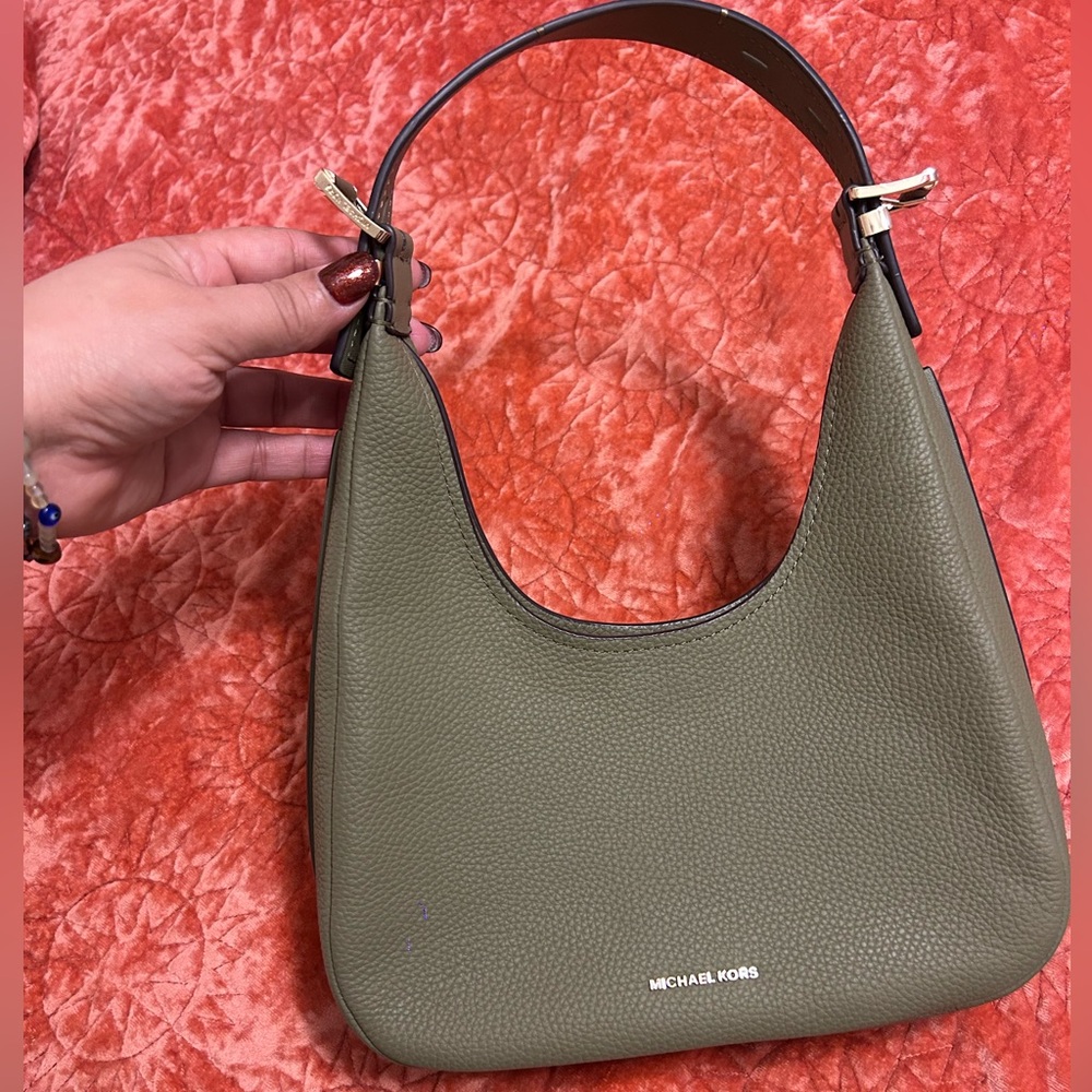 Michael Kors Safari Green Nolita Small Hobo Bag